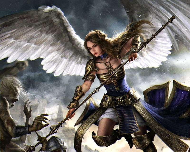 anioł wojownik puzzle online