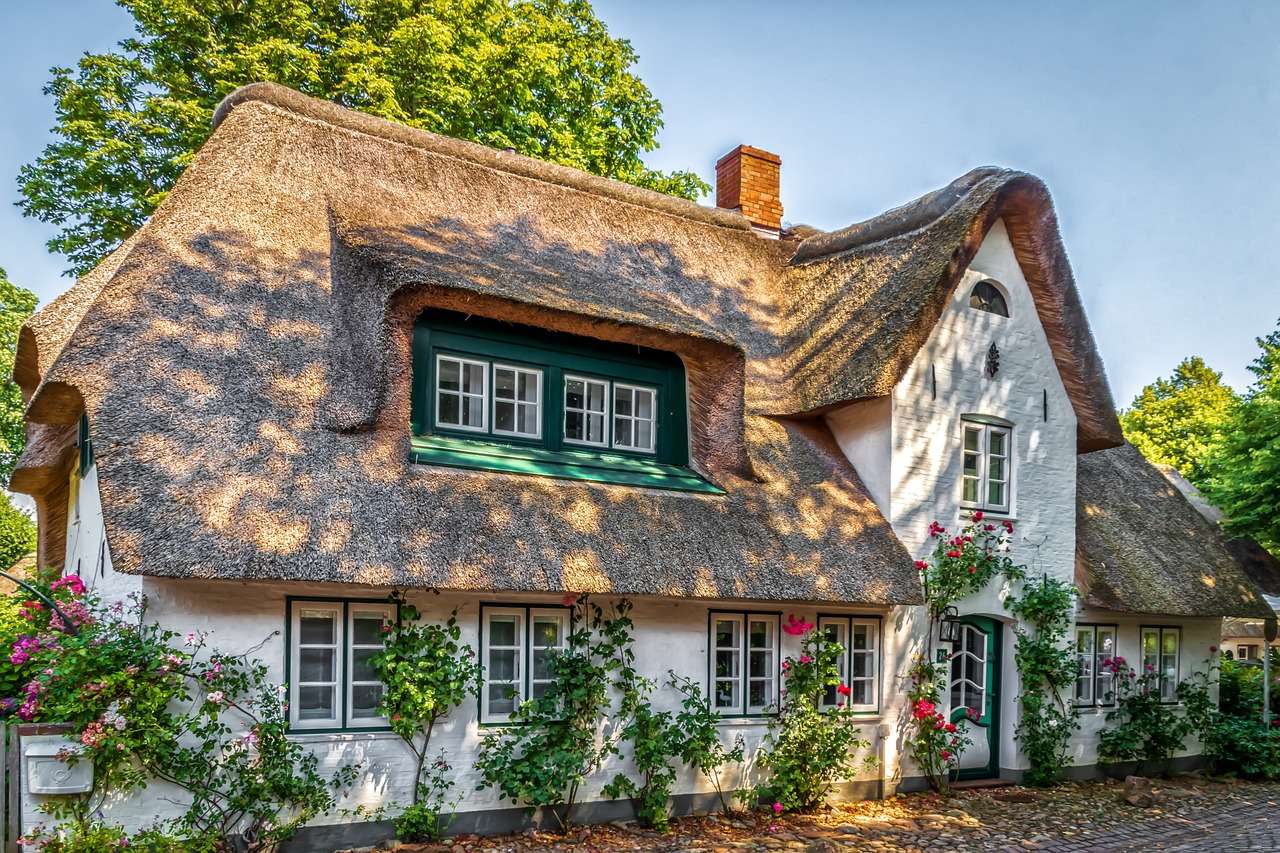 Dom Pokrywający Strzechą Dach puzzle online