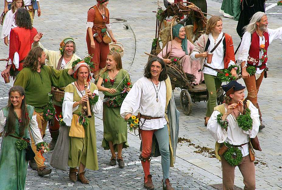 Średniowieczna parada weselników w Landshut puzzle online