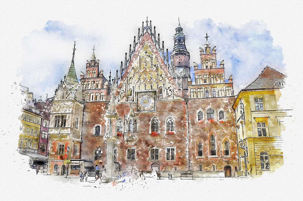Wrocław w grafice puzzle online