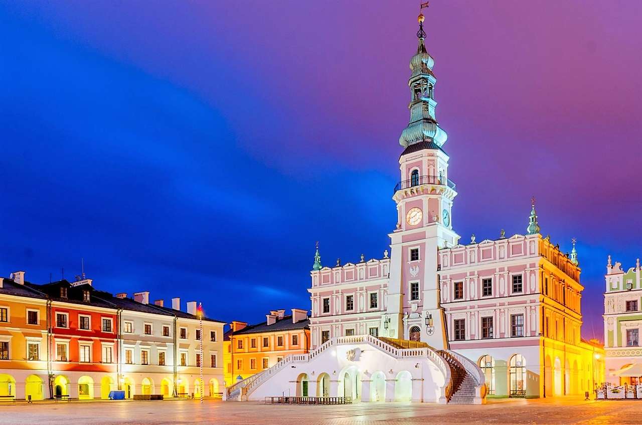 Centrum miasta Zamość w Polsce puzzle online