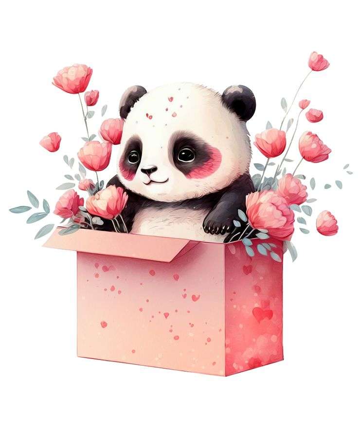 Panda w pudełku puzzle online