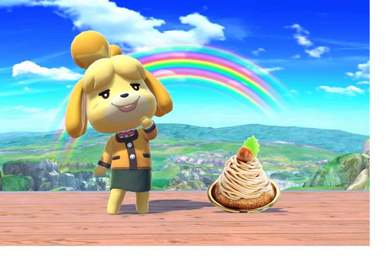 Animal crossing. Isabelle i spaghetti puzzle online