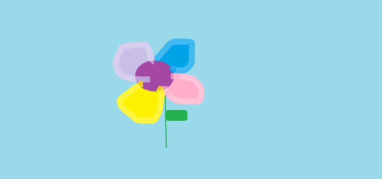 kwiatek rysowany na paint puzzle online