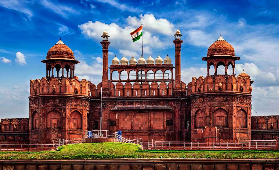 Delhi-Czerwony Fort -ciekawa architektura fortu puzzle online