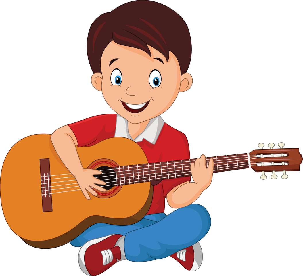 chłopiec gra na gitarze puzzle online