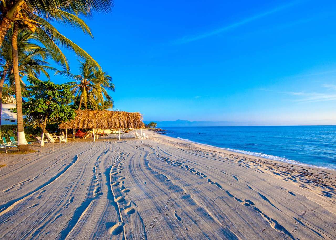 Piaszczysta plaża w Tropikach puzzle online