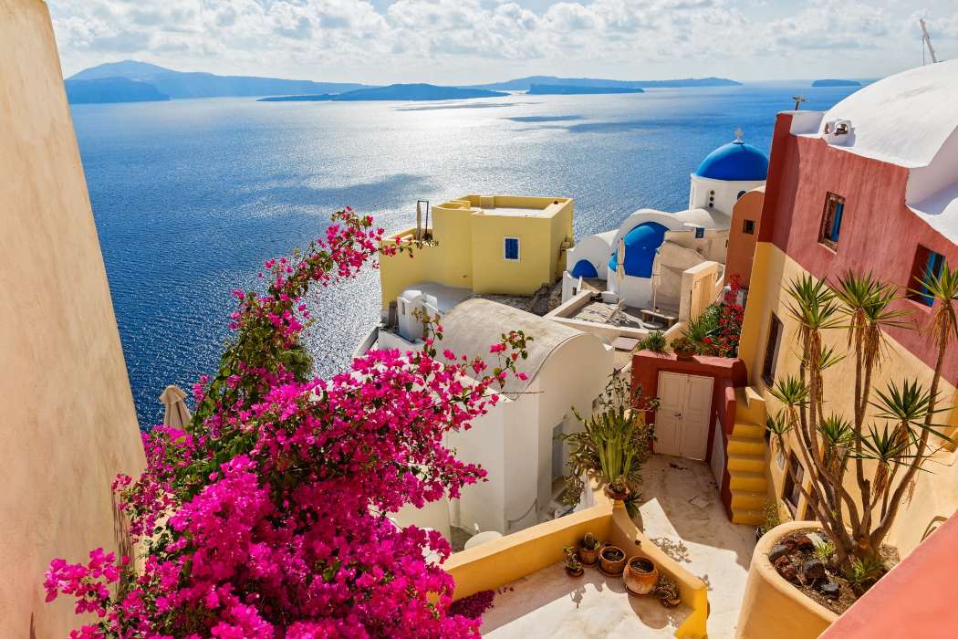 Grecja-Bajeczne piękno domu na Santorini puzzle online
