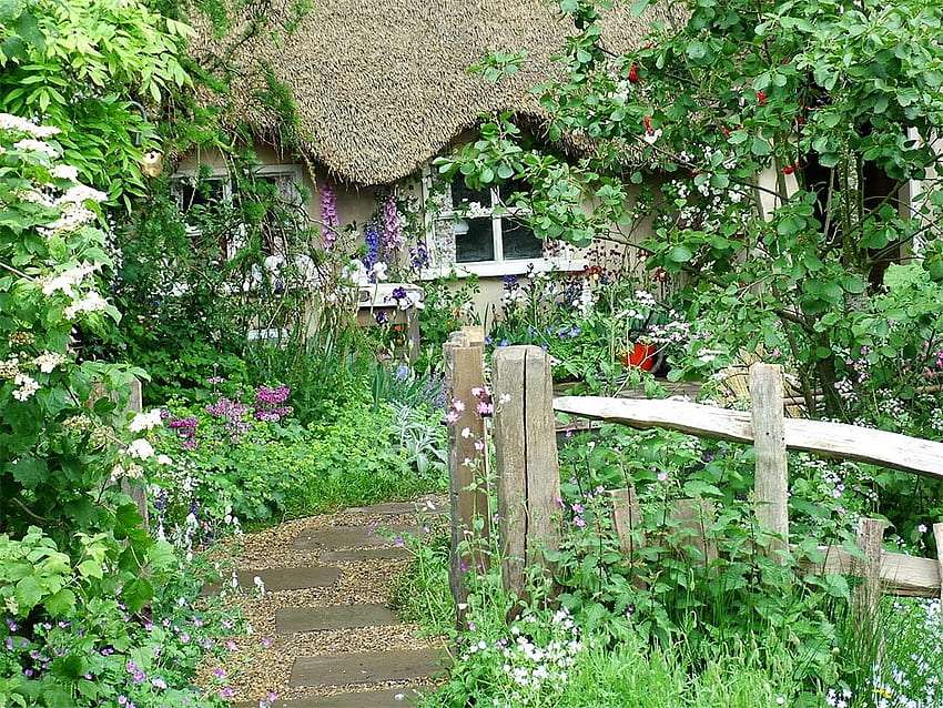 Urokliwy Angielski domek ogrodowy puzzle online