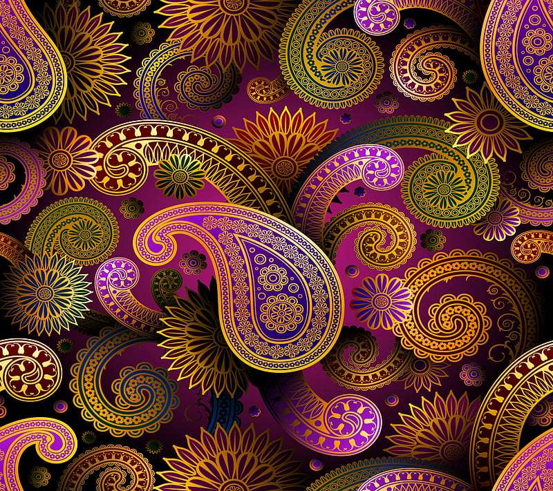 Kolorowy wzór paisley, da się układać:) puzzle online