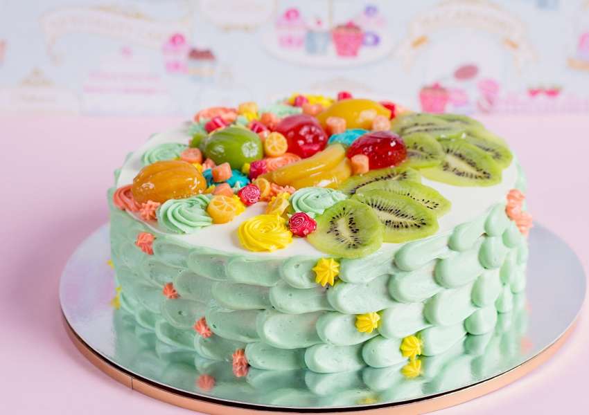 Happy Birtay- Urodzinowy owocowy kolorowy torcik puzzle online