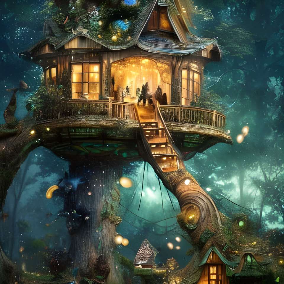 Magiczny dom na drzewie puzzle online