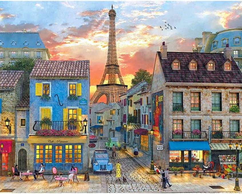Francuska uliczka i słynna wieża puzzle online