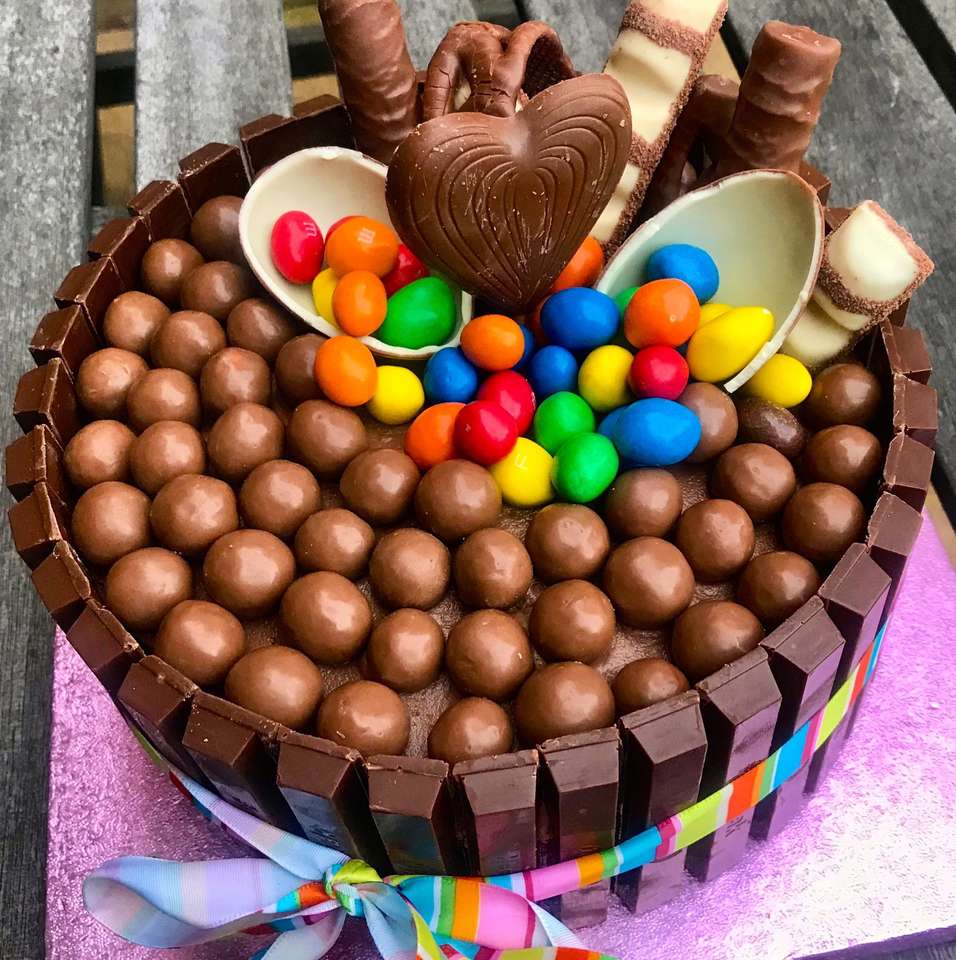 Łatwy czekoladowy tort urodzinowy! puzzle online
