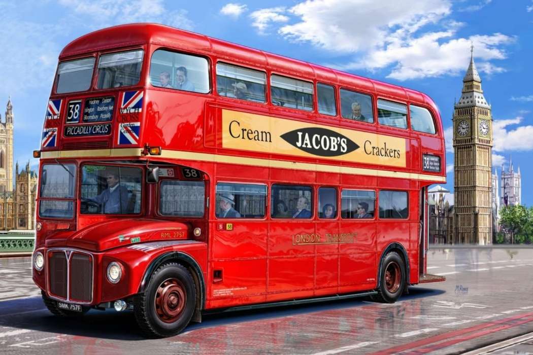 Londyn-Stara wersja autobusu piętrowego-klasyk puzzle online