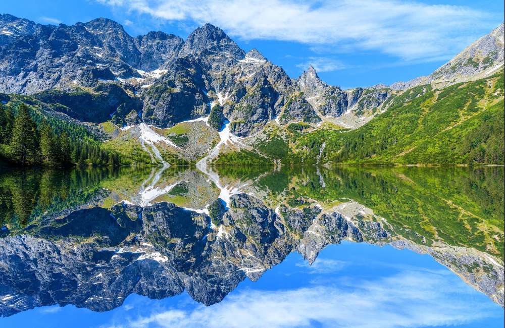 Polska-Tatry -górski krajobraz nad jeziorem puzzle online