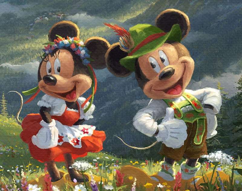 Myszka Miki i Minnie w Szwajcarii puzzle online