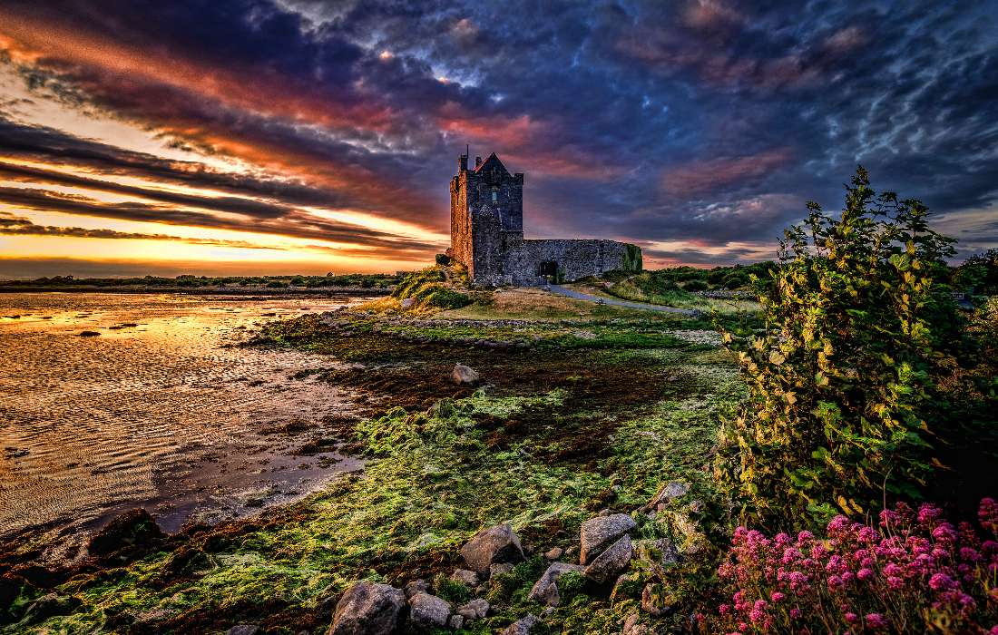 Irlandia -Zamek Dunguaire w zatoce Galway puzzle online