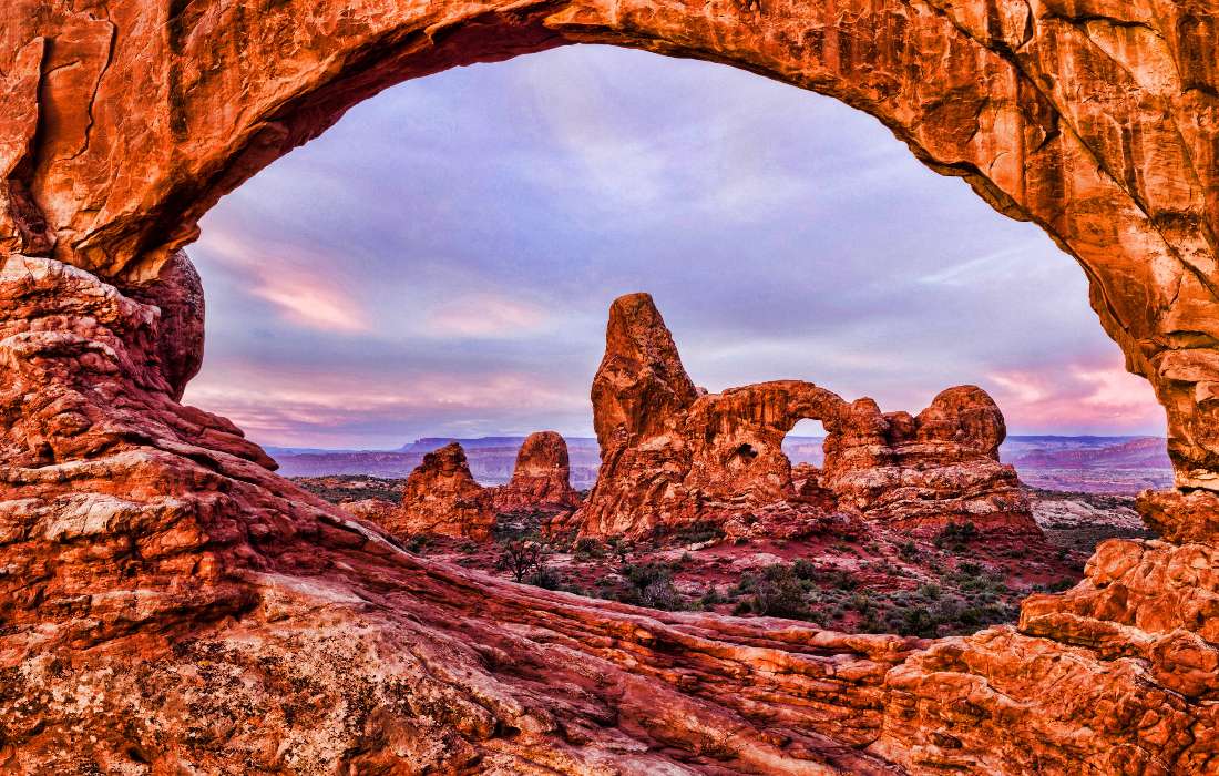 USA-Utah- National Park i piękny zachód słońca puzzle online