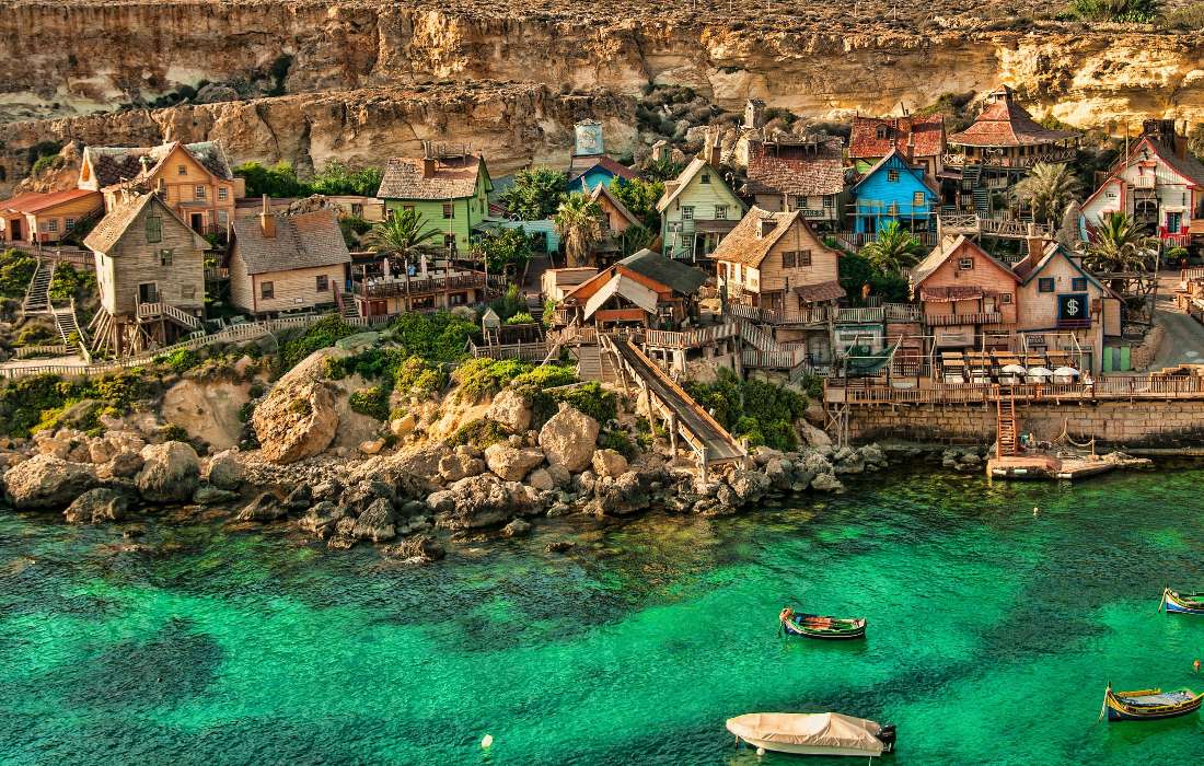 Popeye Village-przepiękna stara wioska na Malcie puzzle online