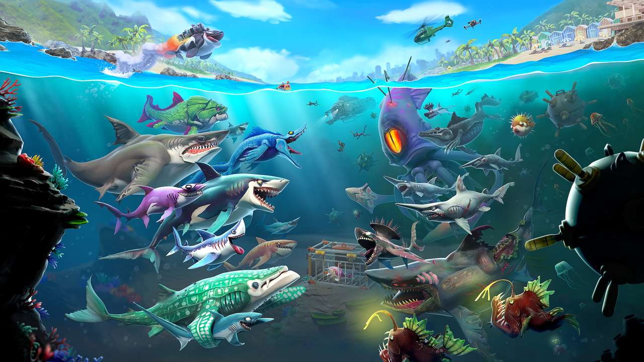 Świat głodnych rekinów. puzzle online