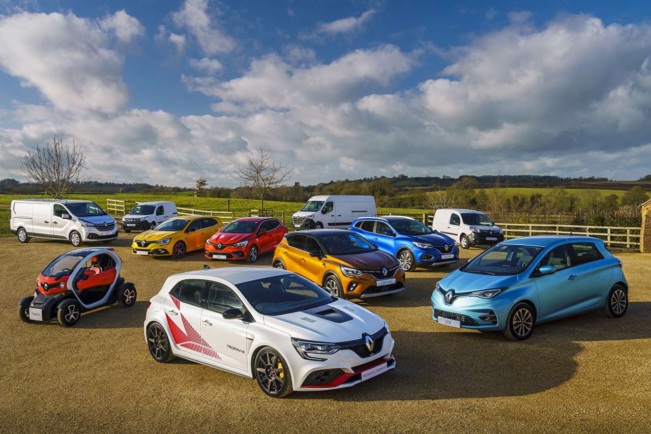 Samochody marki Renault w jednym miejscu puzzle online