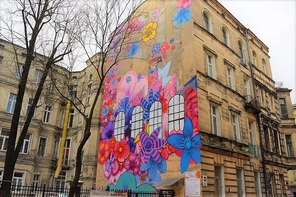 Miasto sztuki ulicznej Łódź w Polsce puzzle online
