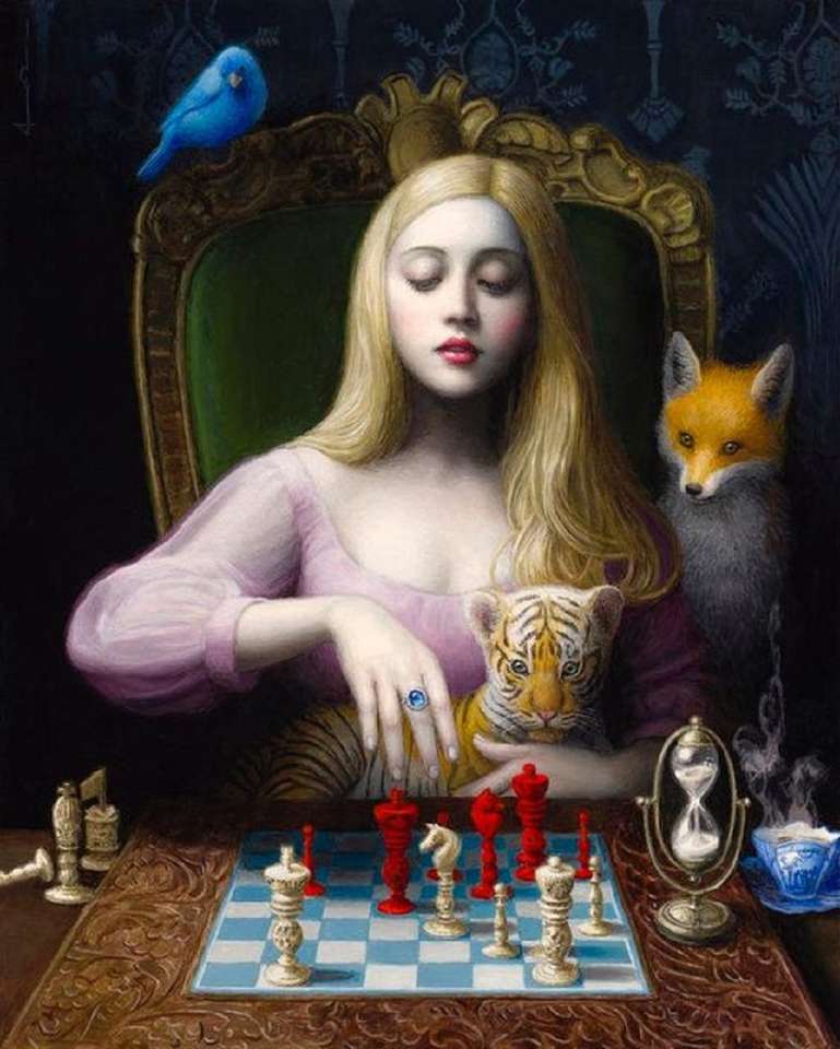 szachowa dziewczyna puzzle online