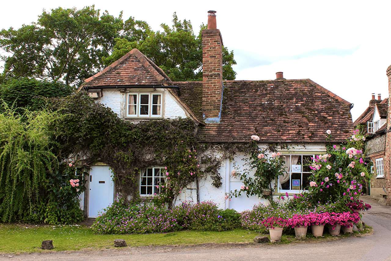Anglia- Domy w małej wsi Turville uroczy puzzle online