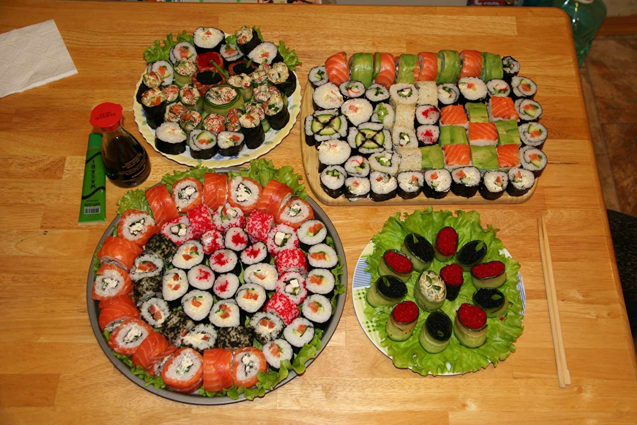 Różne smakowite oryginalne Sushi puzzle online