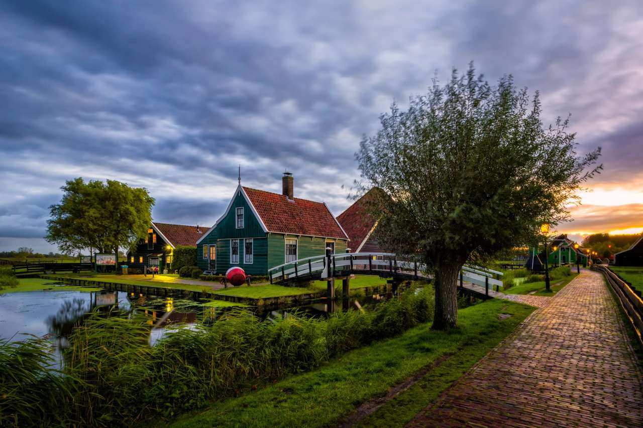 Holandia-niesamowita i urocza wieś Zaanse Schans puzzle online