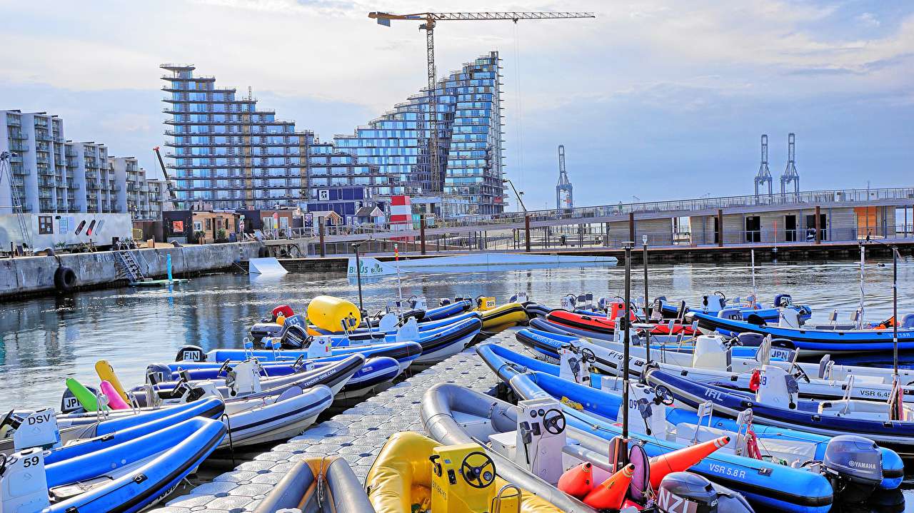 Dania - nadbrzeże w Aarhus Środkowa Jutlandia puzzle online
