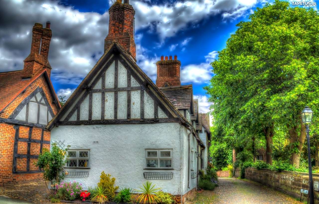 Domy w angielskiej wiosce puzzle online
