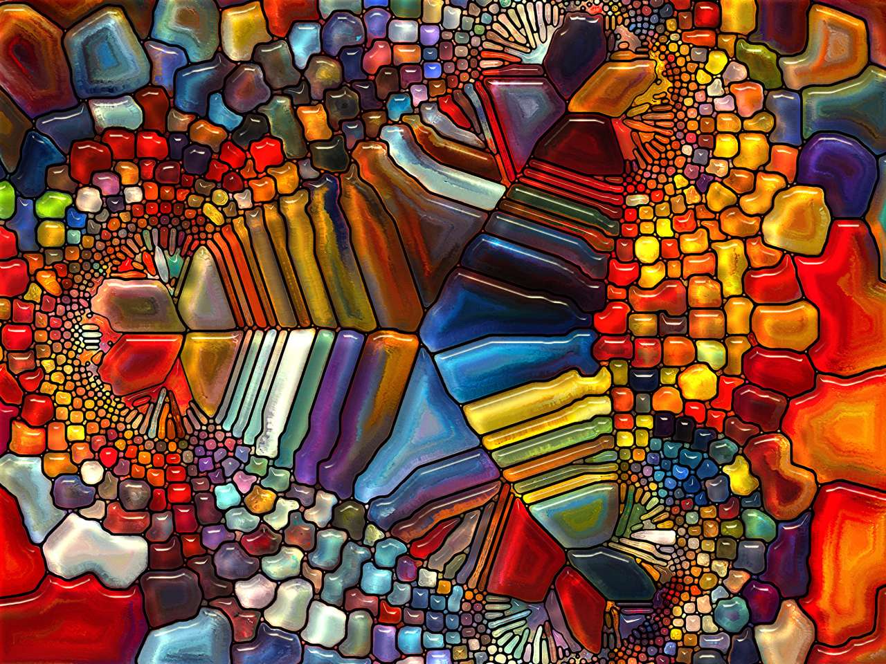 Kolorowe zamotane kamienie puzzle online