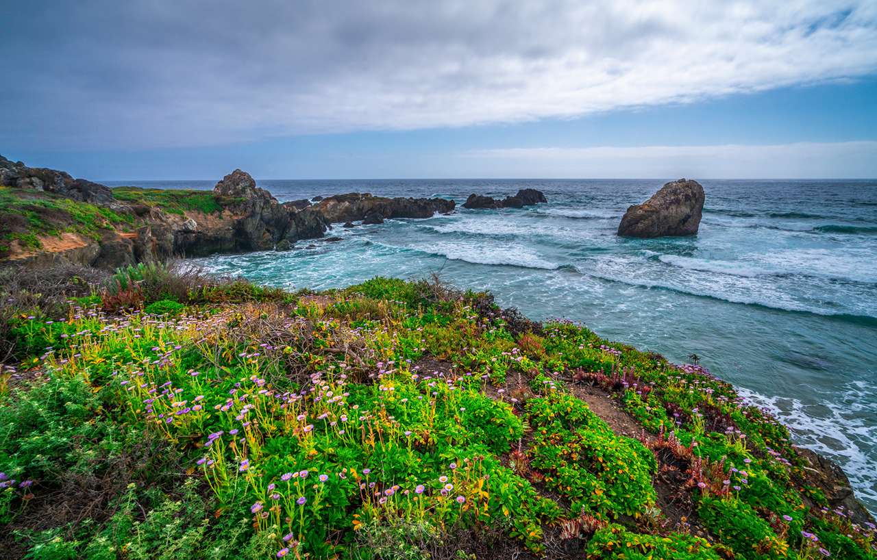 Kalifornia-piękny widok wybrzeża oceanu w Big Sur puzzle online