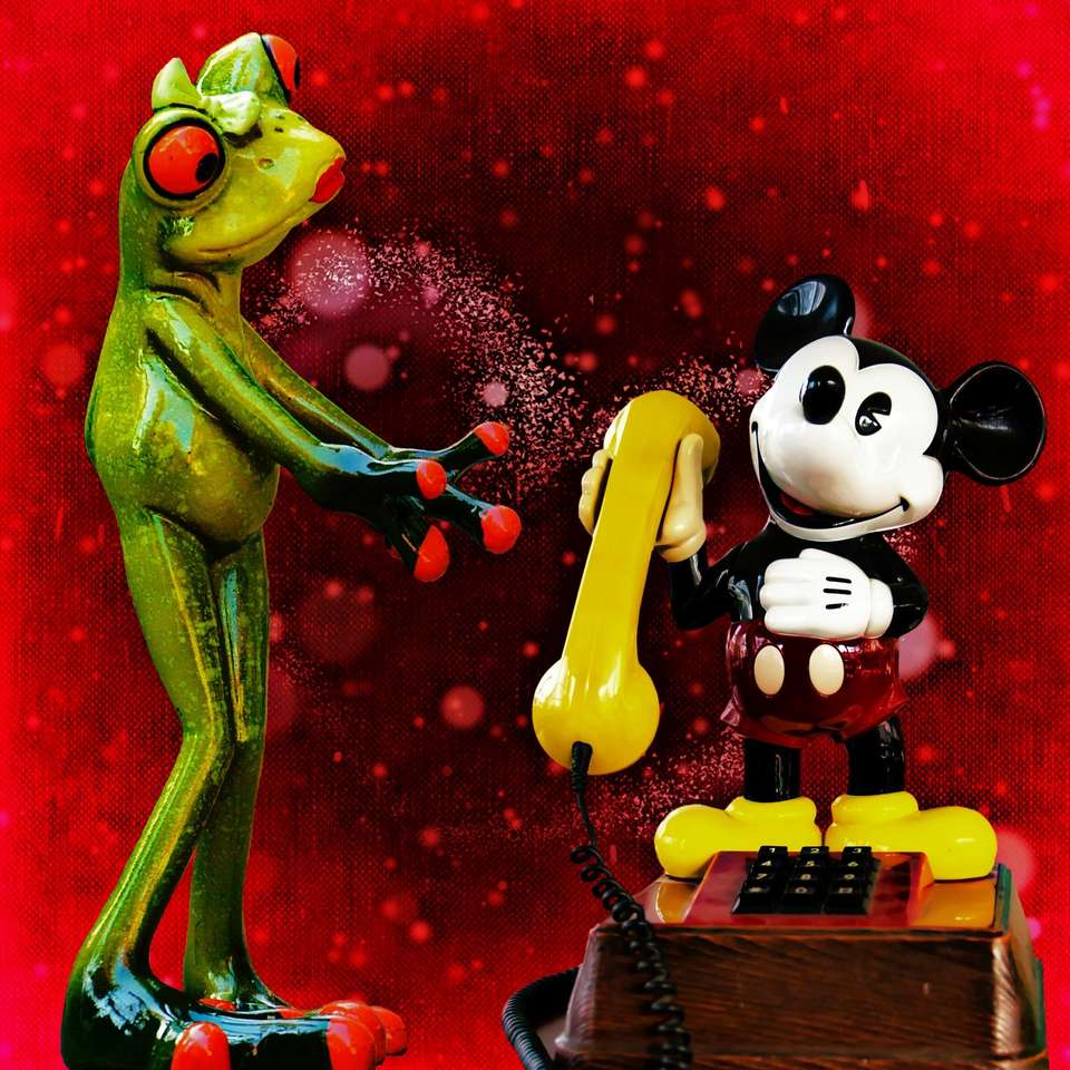 Myszka Miki i żaba puzzle online