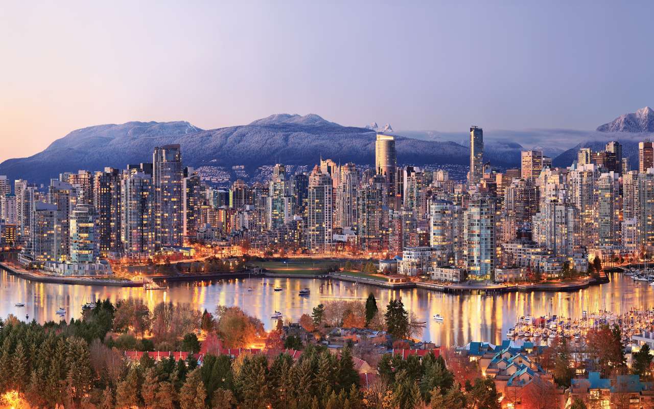 Kanada -Wybrzeże Vancouver o zmierzchu puzzle online