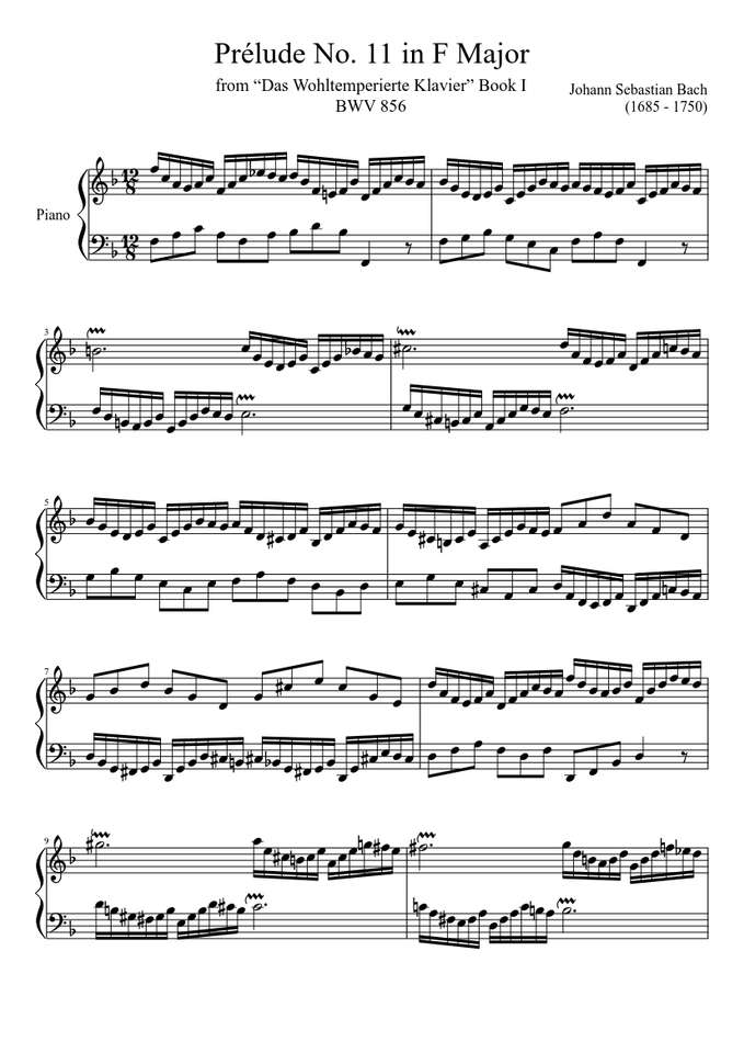 Preludium nr 11 Bach puzzle online