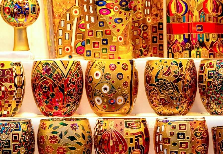 Szkło dekoracyjne nawiązujące do stylu G. Klimta puzzle online