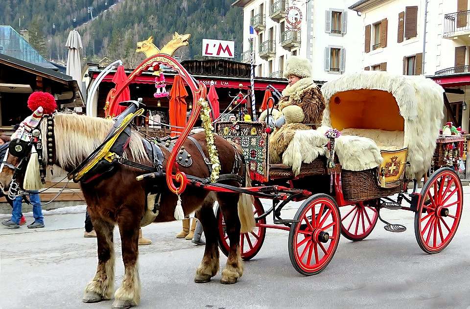Powóz dla turystów w Chamonix-Mont-Blanc puzzle online