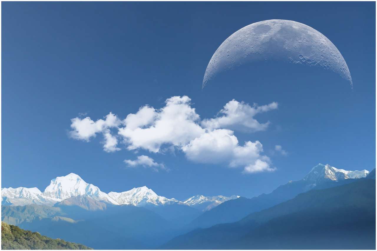 Chmury Księżyc puzzle online