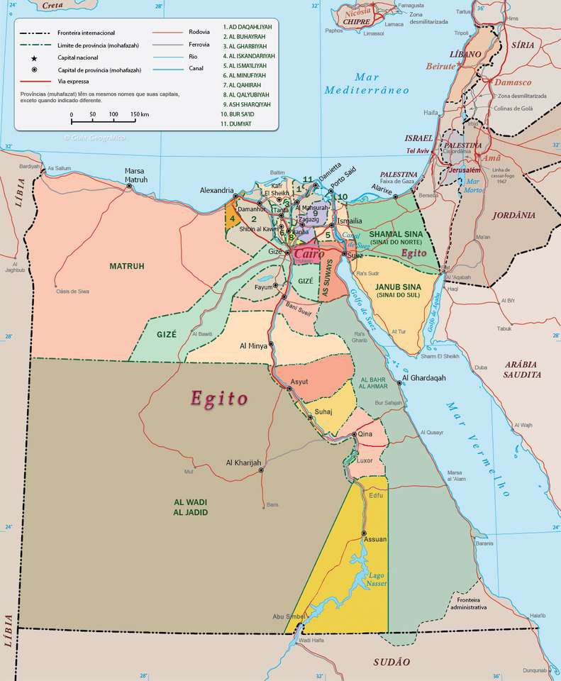 MAPA POLITYCZNA EGIPTU puzzle online