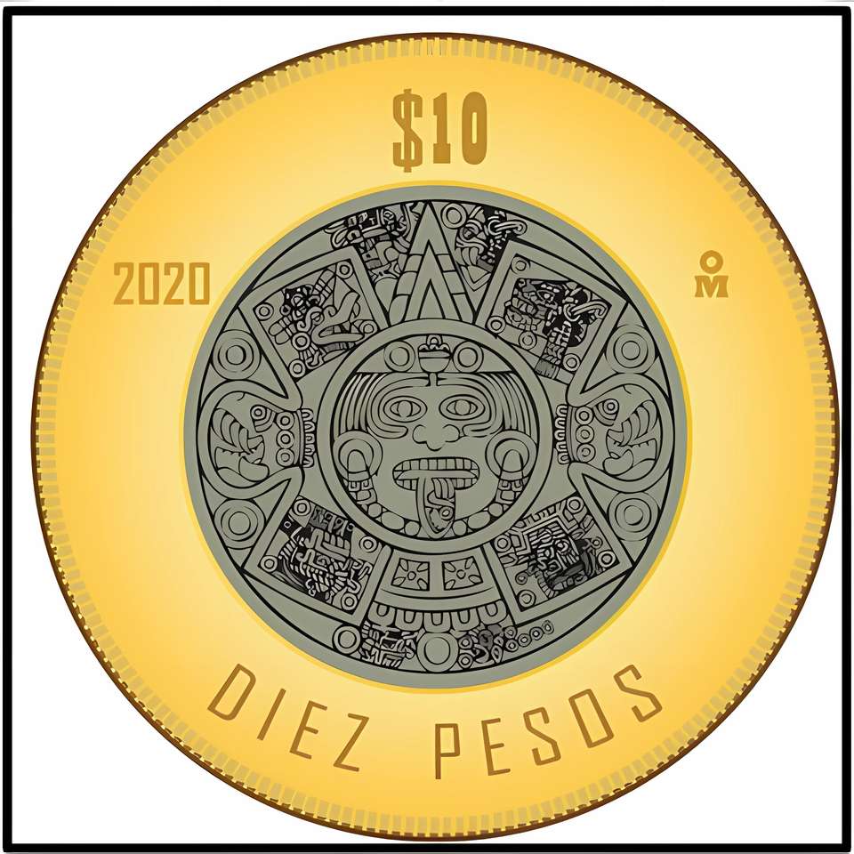 Układanka z monetą 10 dolarów peso. puzzle online