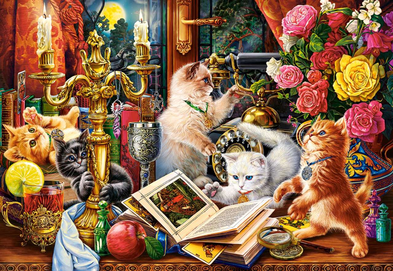 bawiące się kotki puzzle online