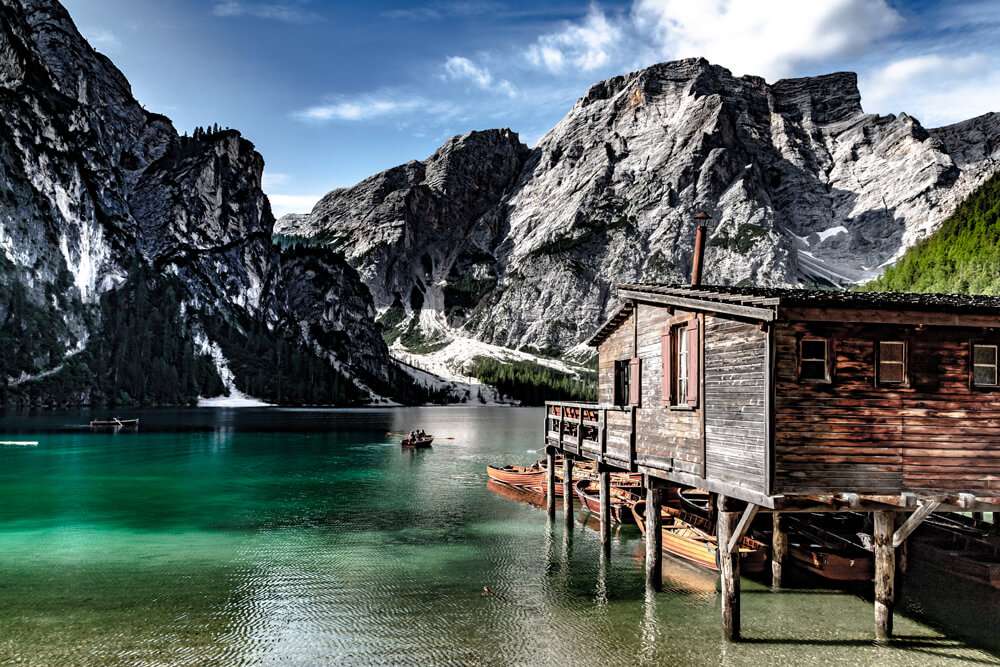 Jezioro Braies w Południowym Tyrolu puzzle online