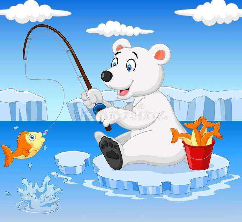 Niedźwiedź jest rybakiem puzzle online