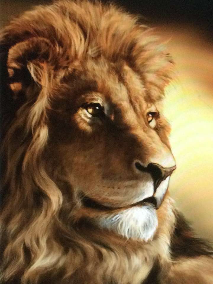 Brązowy lew z dżungli puzzle online