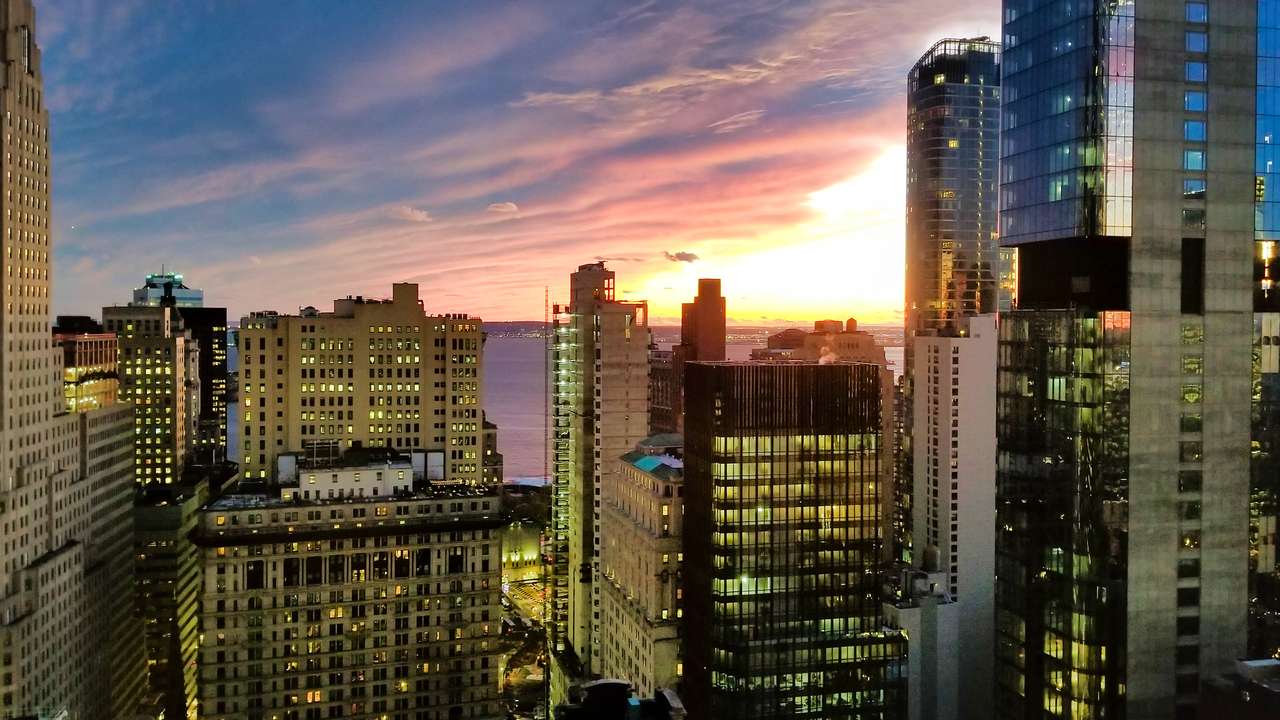 Zachód słońca w Nowym Jorku, USA puzzle online
