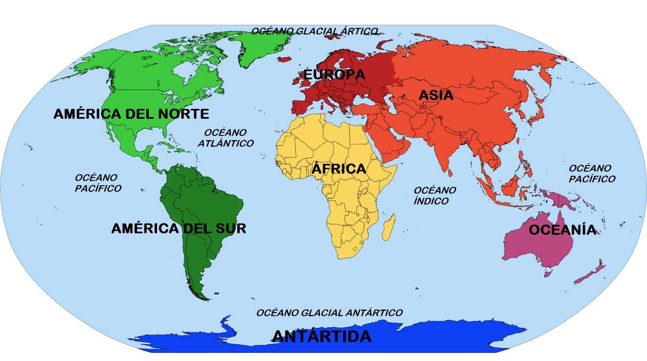 mapa kontynentalna puzzle online