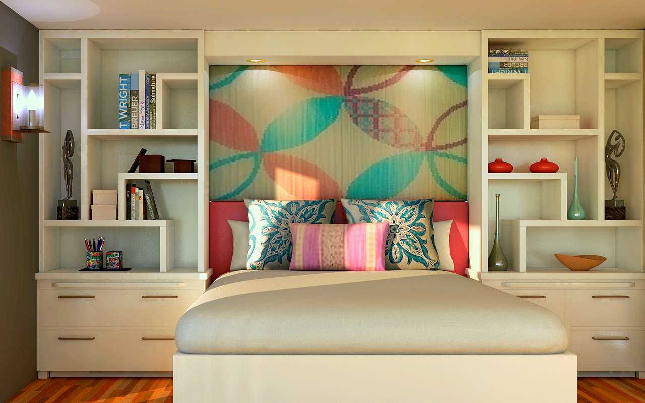 Nowoczesna sypialnia w pięknej kolorystyce puzzle online